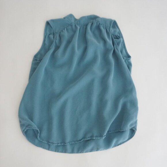 Anthropologie Cloth & Stone Teal Blue Mockneck Sleeveless Blouse XS - Picture 7 of 7